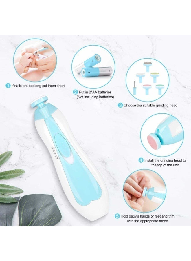 6-In-1 Electric Baby Nail Trimmer Kit With LED Light And Portable Case - Image 3